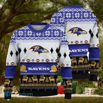 Baltimore Ravens National Football League Ugly Christmas Sweater, NFL Chritsmas Sweater Moonbestprint