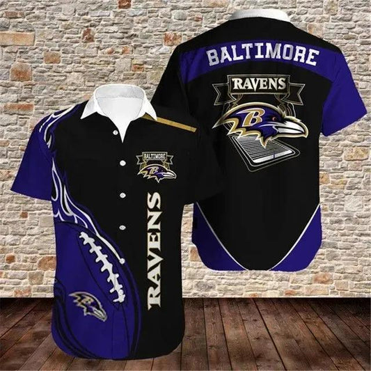Baltimore Ravens Nfl Gift For Fan Football Graphic Print Hawaiian Shirt, NFL Hawaiian Shirt Moonbestprint