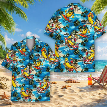 Banana Surfing Tropical Beach Summer Vibes Hawaiian Shirt – Moonbestprint