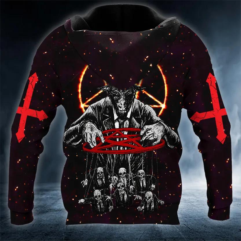 Baphomet's Hunt Skull 3D Hoodie Moonbestprint