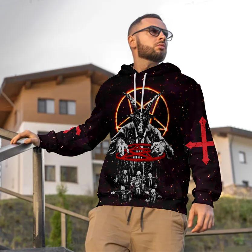 Baphomet's Hunt Skull 3D Hoodie Moonbestprint