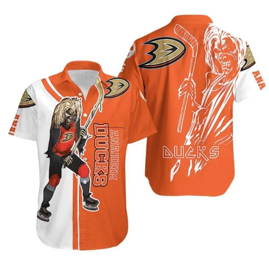 Beach Shirt Anaheim Ducks And Zombie For Fan Hawaiian Shirt, NHL Hawaiian Shirt Moonbestprint