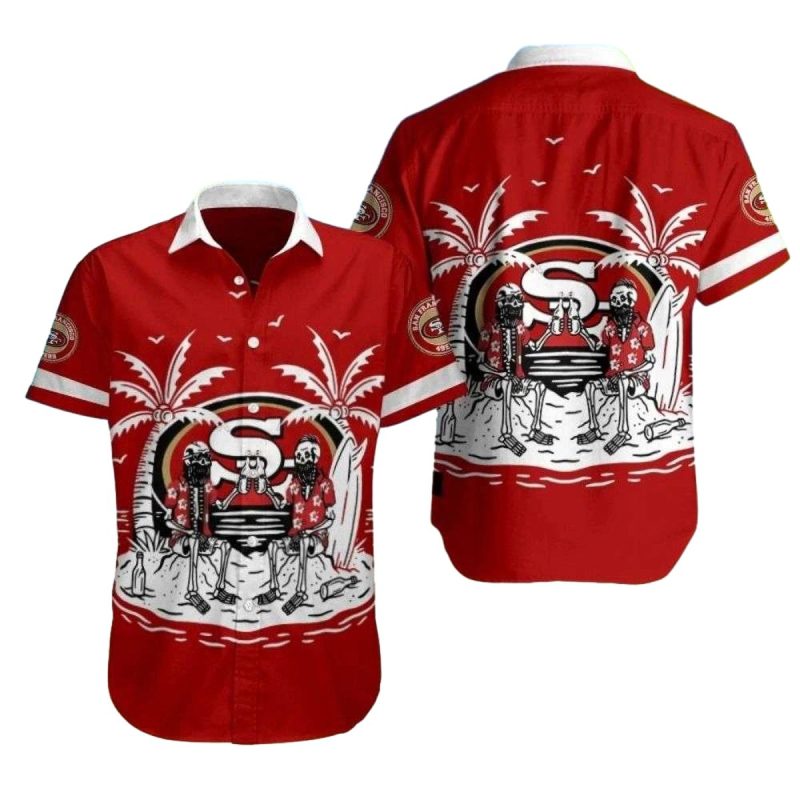 Beachside Bones 49ers Skeleton Surf Party Hawaiian Shirt - Moonbestprint