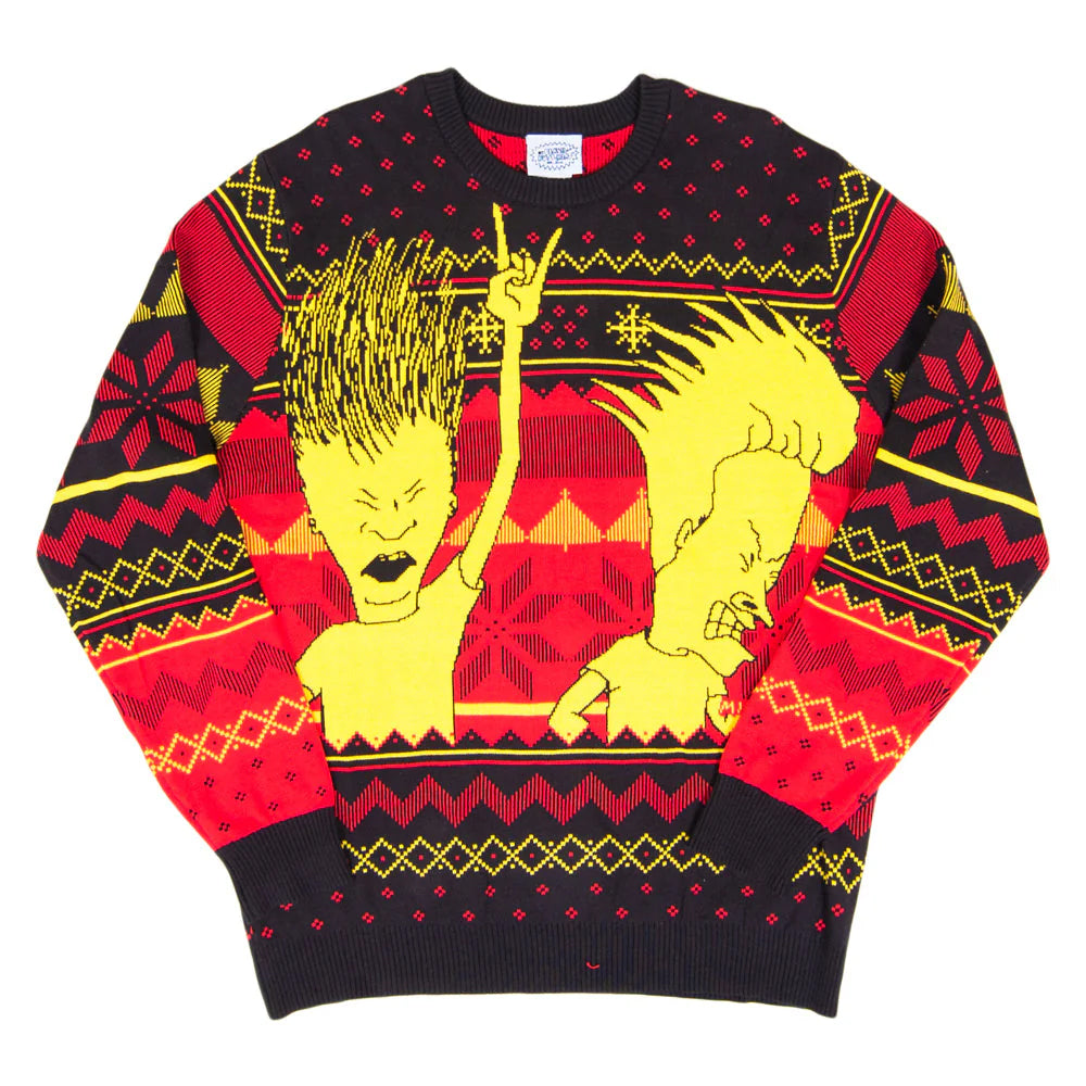 Beavis and Butthead Rock and Roll Three Color Ugly Christmas Sweater – Moonbestprint