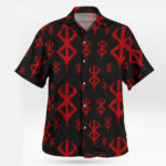 Berserk Brand of Sacrifice Black Red Pattern Anime Hawaiian Shirt – Moonbestprint