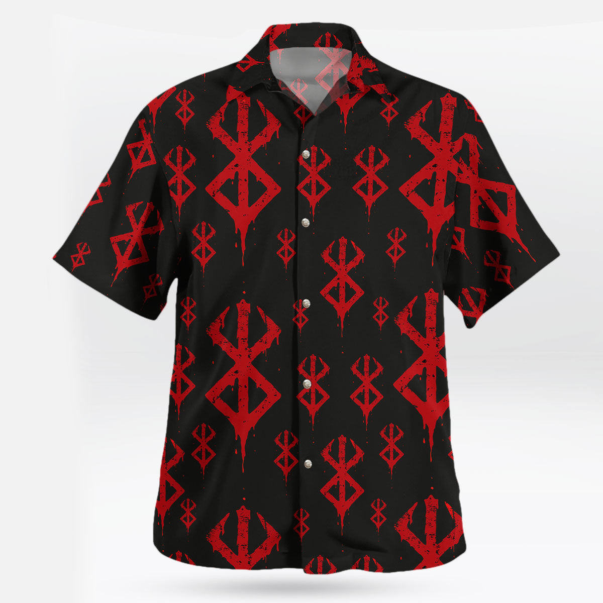 Berserk Brand of Sacrifice Black Red Pattern Anime Hawaiian Shirt – Moonbestprint