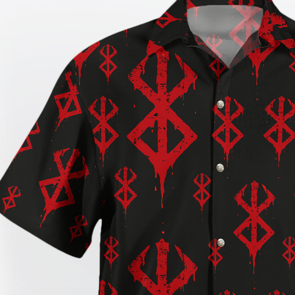 Berserk Brand of Sacrifice Black Red Pattern Anime Hawaiian Shirt – Moonbestprint