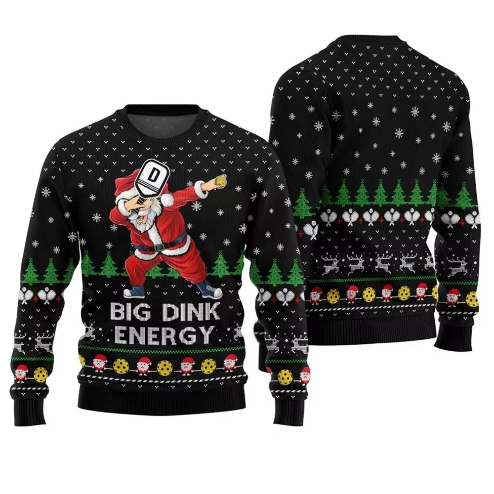 Big Dink Energy Santa Pickleball Christmas Sweater - Moonbestprint