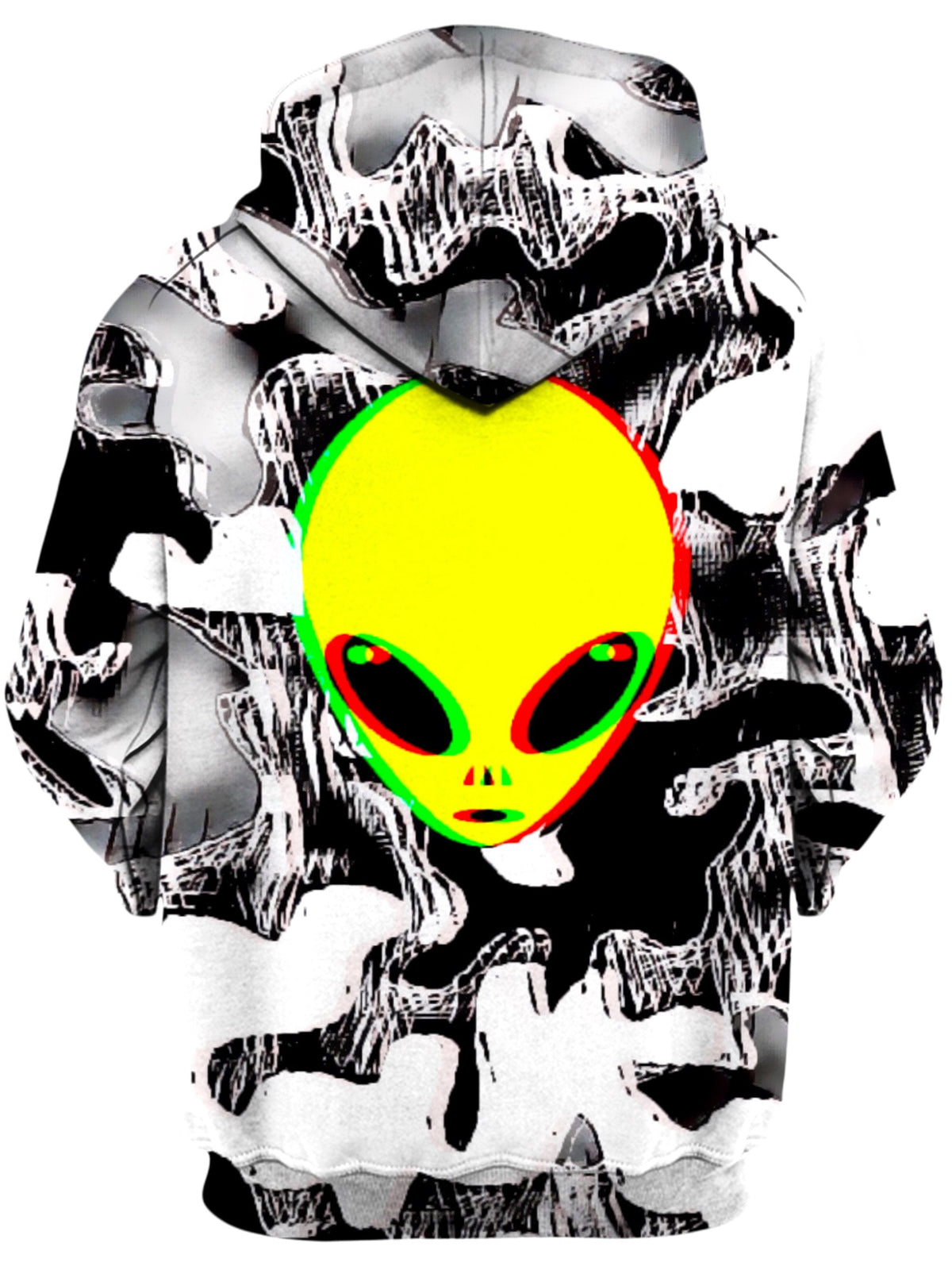 Trippy Alien Unisex Zip-Up Hoodie -Moonbestprint