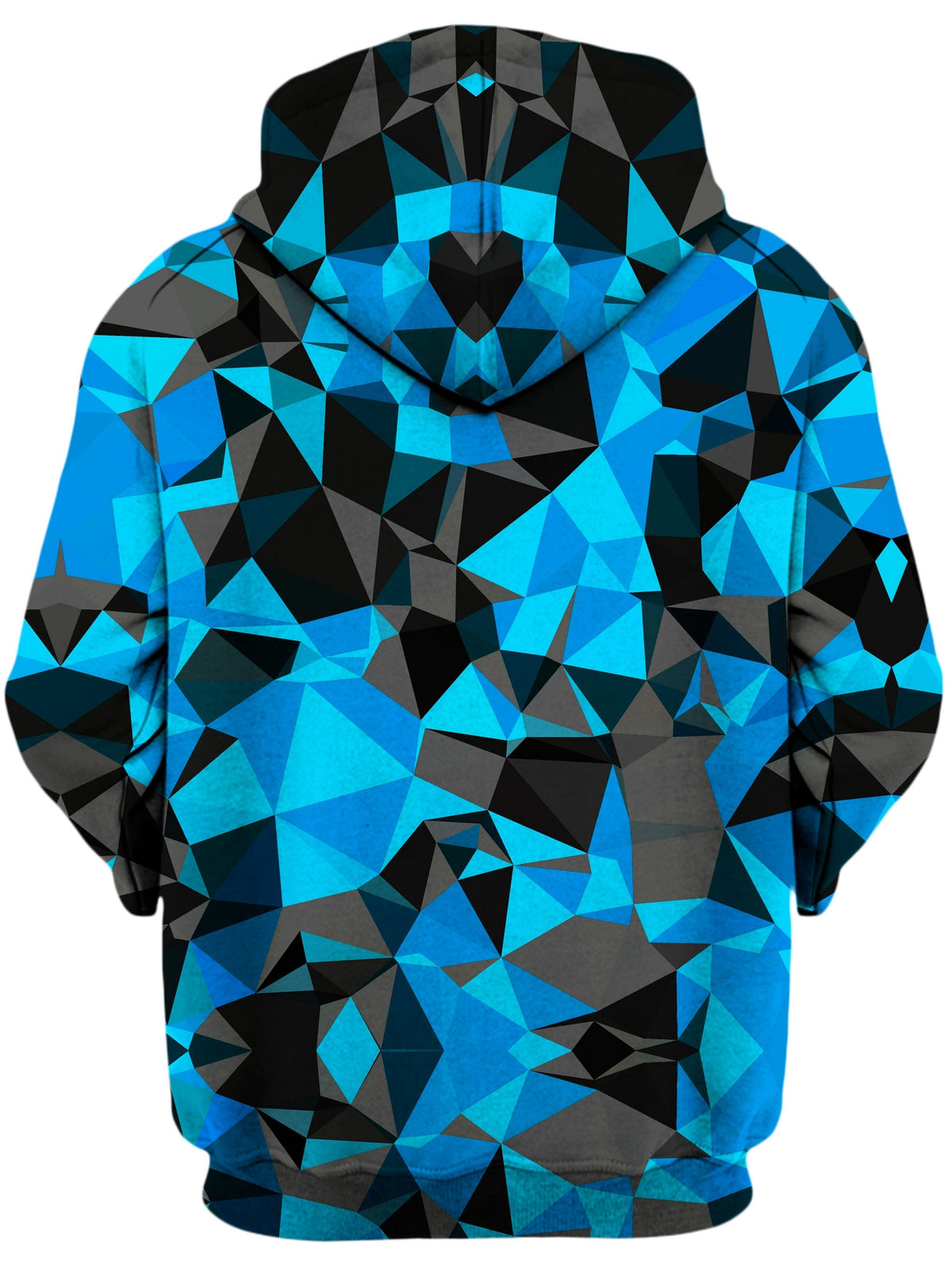 Blue and Black Geo Unisex Zip-Up Hoodie -Moonbestprint