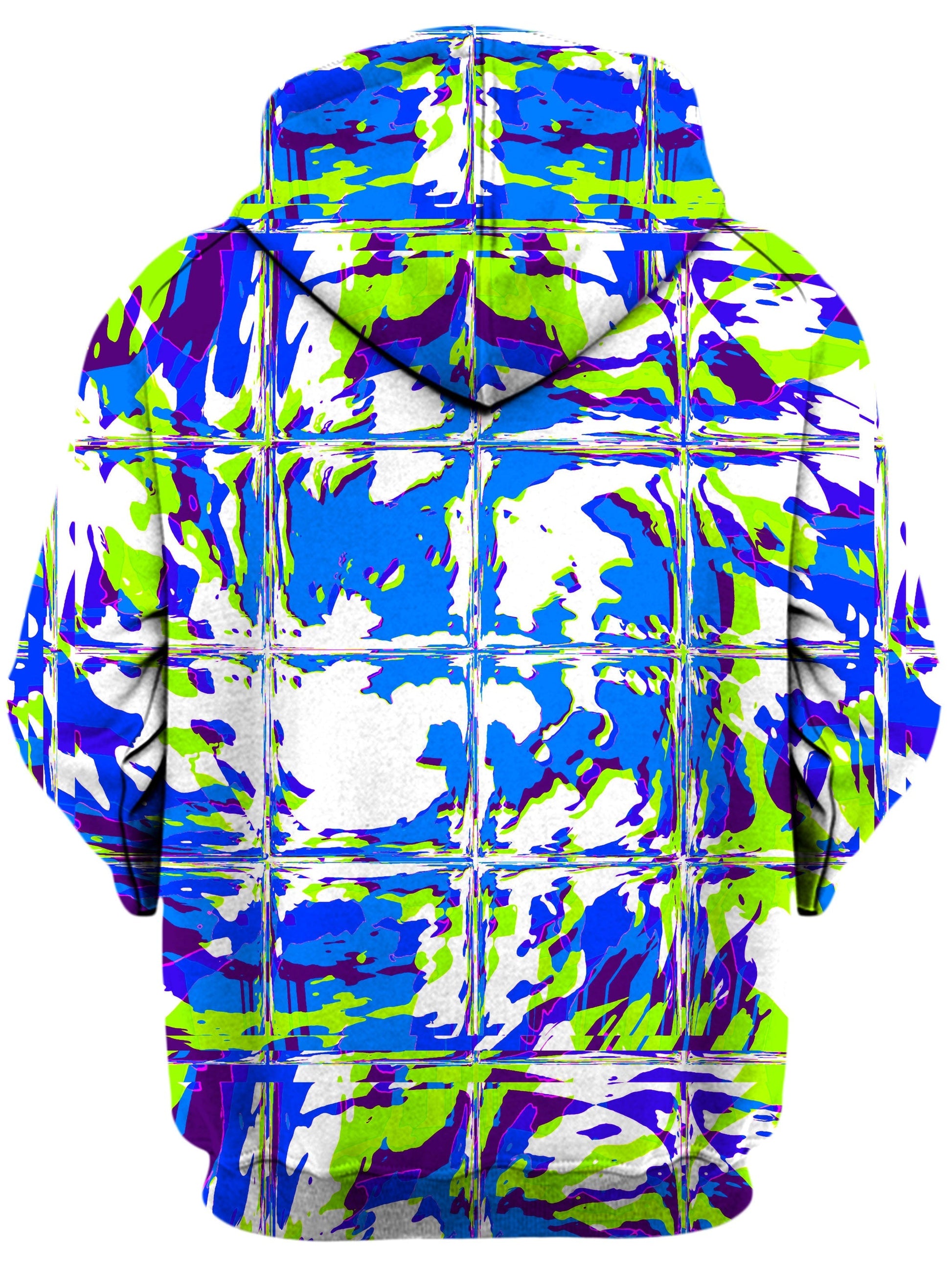 Blue Rave Glitch Unisex Hoodie -Moonbestprint
