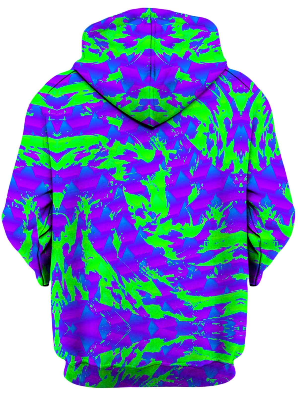 Green and Purple Hypno Splatter Unisex Zip-Up Hoodie -Moonbestprint