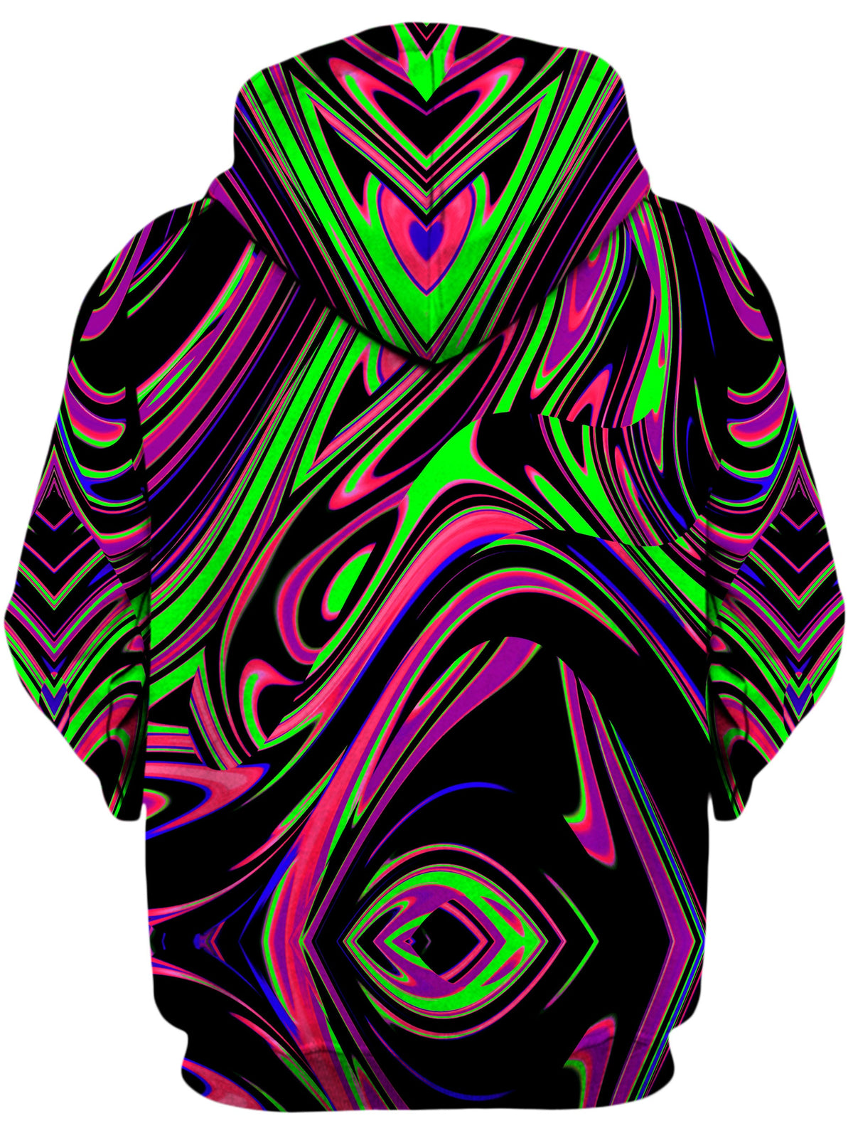 Pink and Green Blackout Drip Unisex Zip-Up Hoodie -Moonbestprint