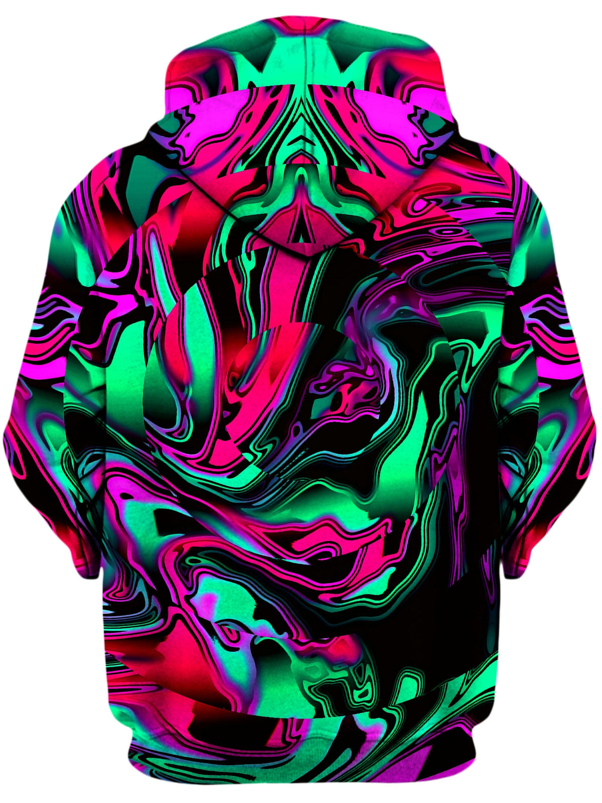 Pink and Green Chromatic Warp Unisex Hoodie -Moonbestprint