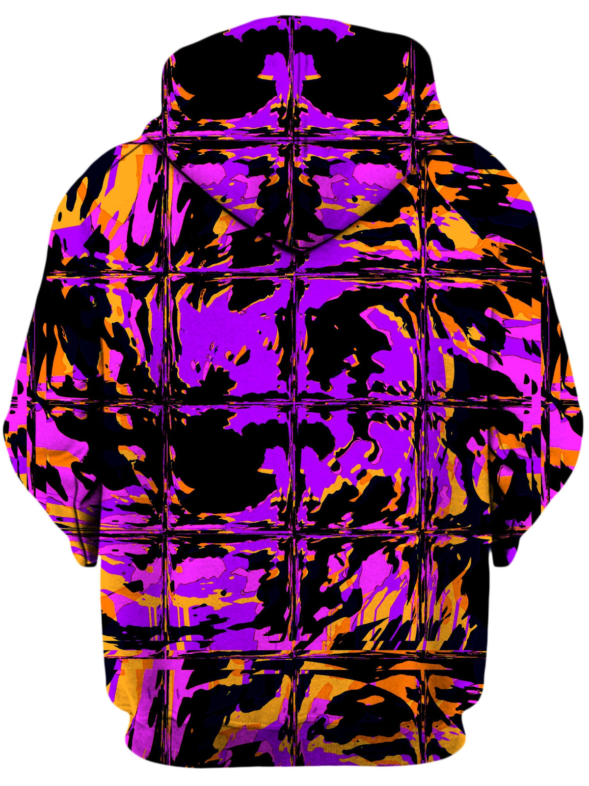 Purple Blackout Rave Glitch Unisex Zip-Up Hoodie -Moonbestprint