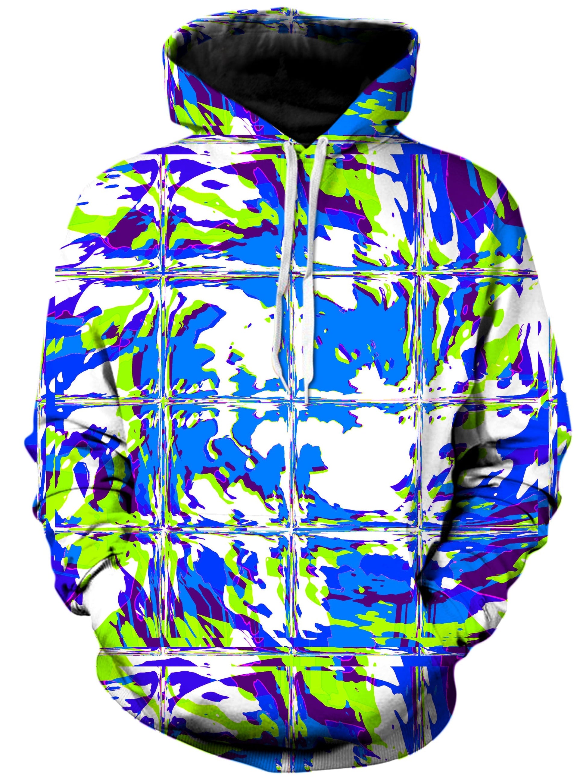 Blue Rave Glitch Unisex Hoodie -Moonbestprint