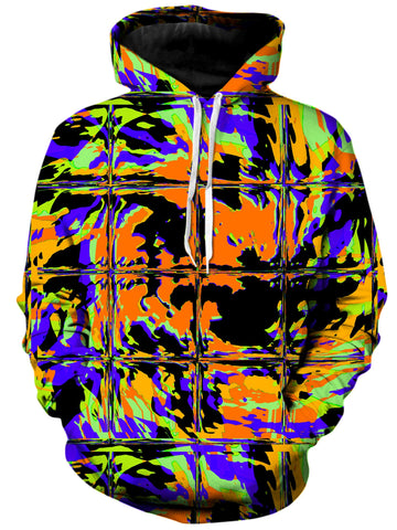 Orange Violet Rave Glitch Unisex Hoodie -Moonbestprint