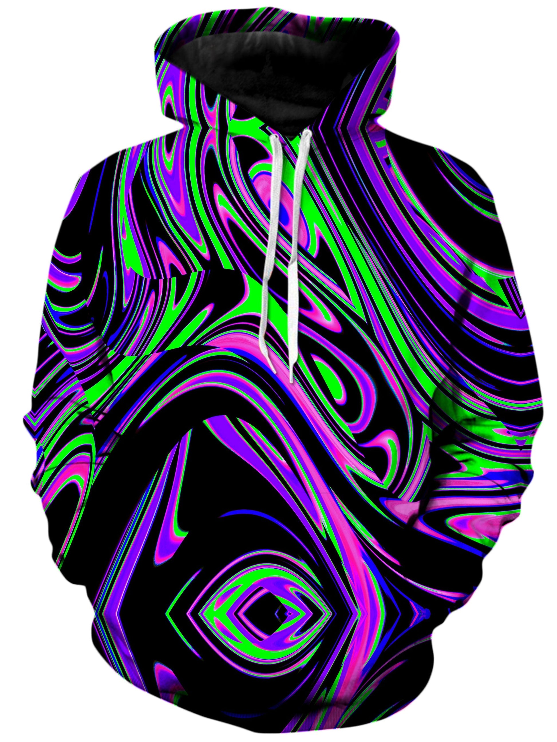 Violet and Lime Blackout Drip Unisex Hoodie -Moonbestprint