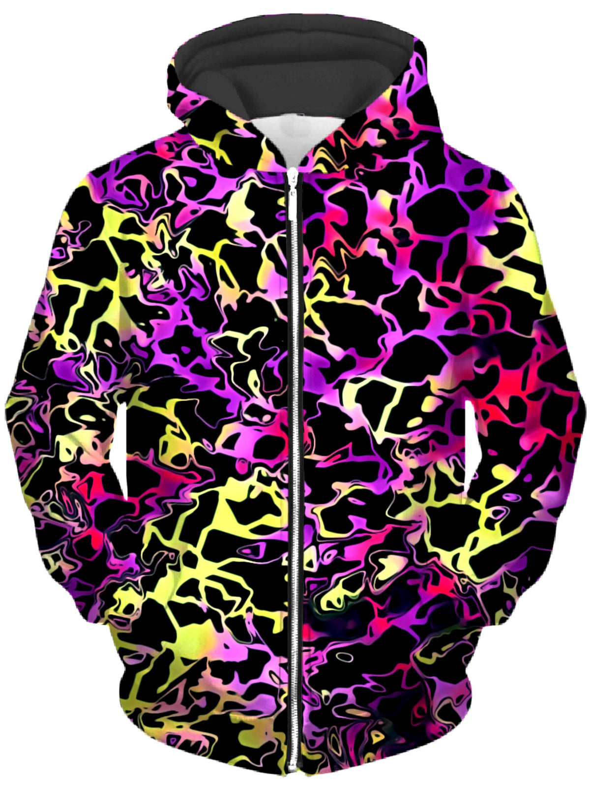 Psychedelic Rainbow Leopard Unisex Zip-Up Hoodie -Moonbestprint