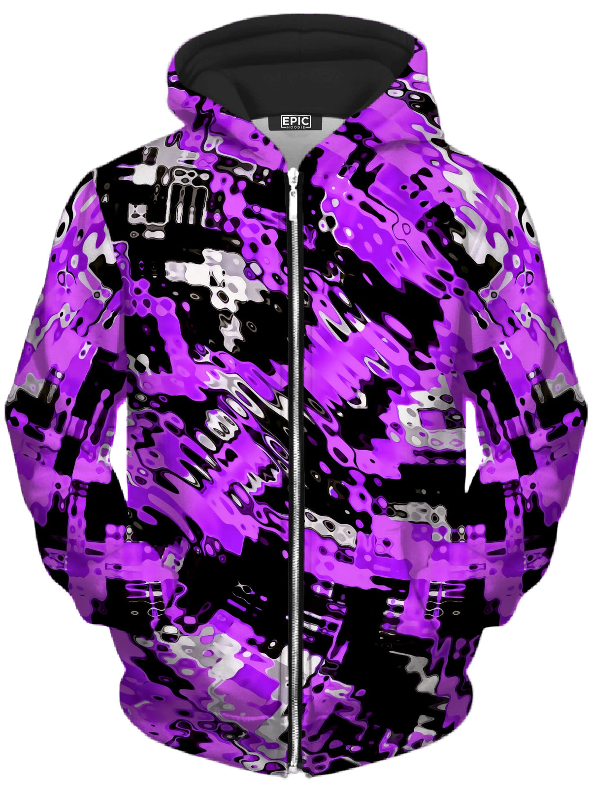 Purple Rave Drip Unisex Zip-Up Hoodie -Moonbestprint