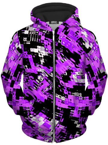 Purple Rave Drip Unisex Zip-Up Hoodie -Moonbestprint