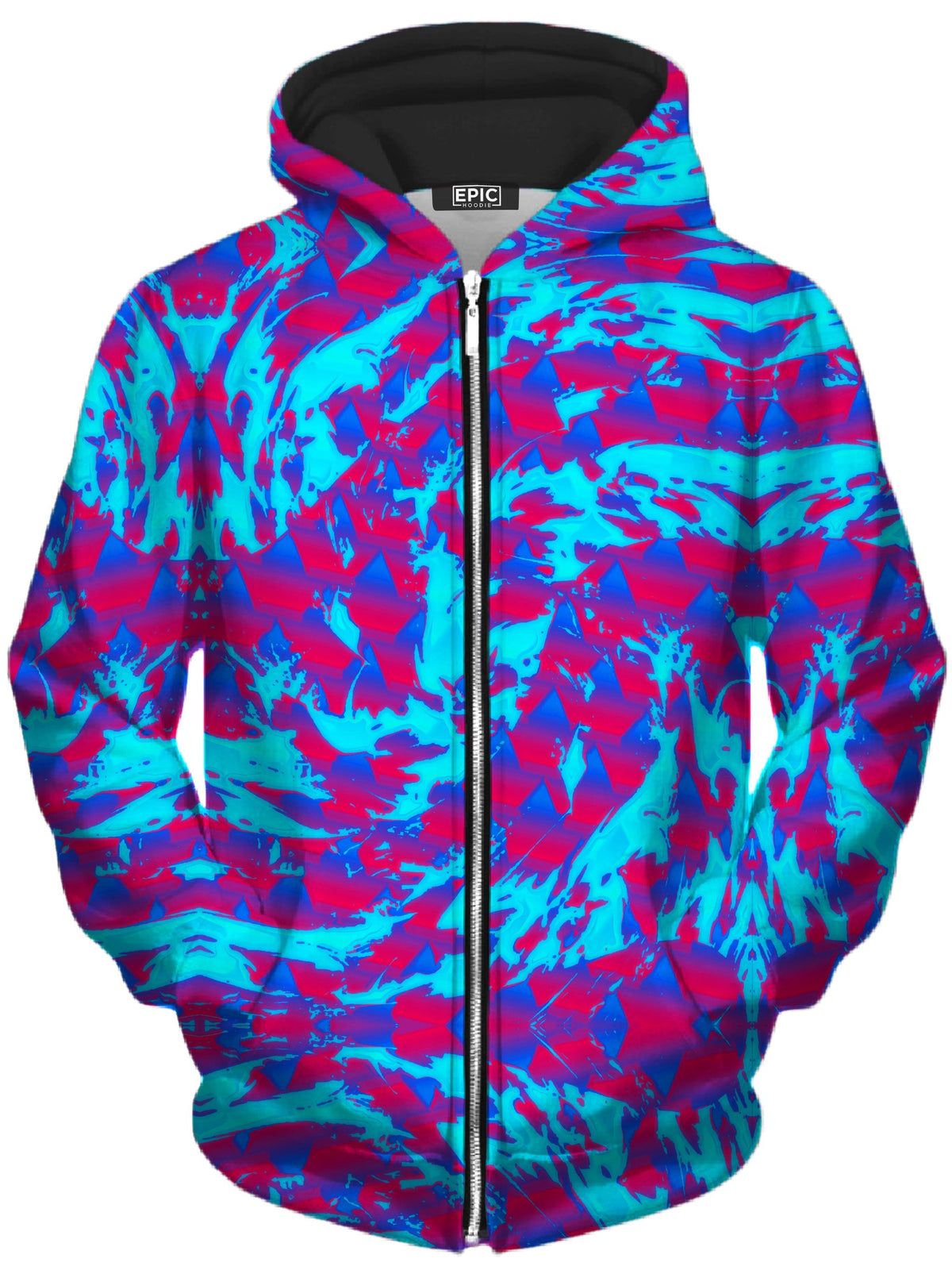 Berry Blast Hypno Splatter Unisex Zip-Up Hoodie -Moonbestprint