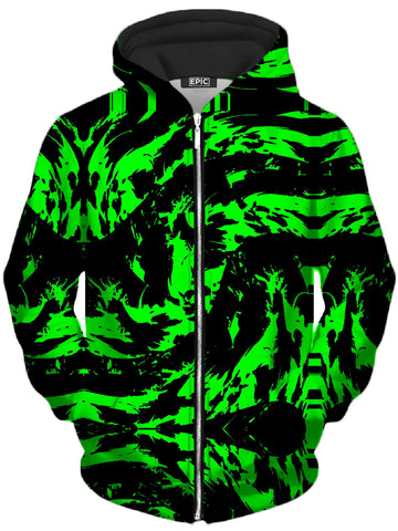 Neon Graffiti Paint Splatter Unisex Zip-Up Hoodie -Moonbestprint