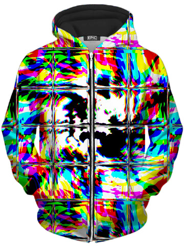 Rave Glitch Og Unisex Zip-Up Hoodie -Moonbestprint