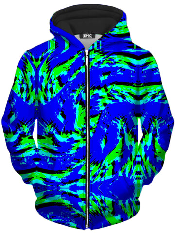 Sea Splatter Rave Graffiti Unisex Zip-Up Hoodie -Moonbestprint