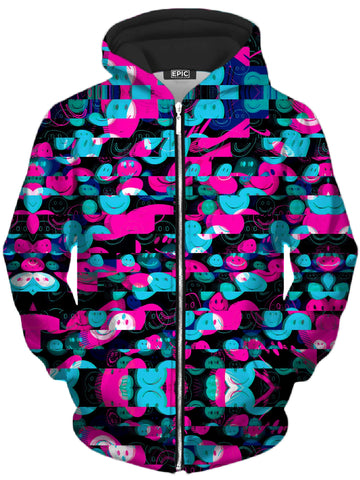 Smiles of Nightmares Past Unisex Zip-Up Hoodie -Moonbestprint