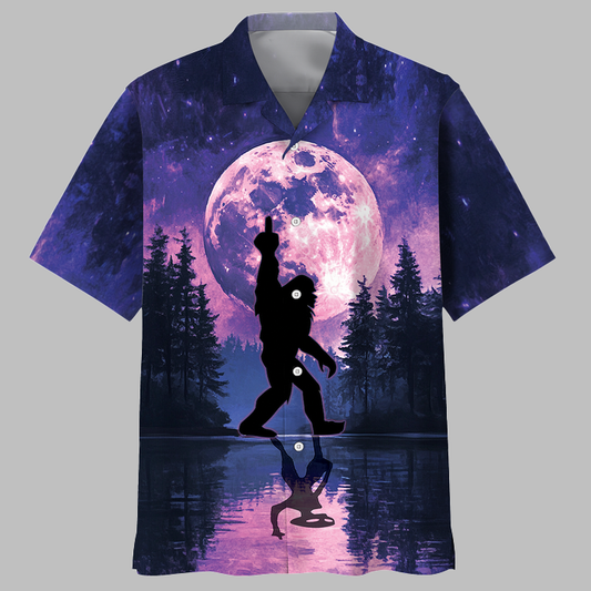 Bigfoot Alien Moonlight Hawaiian Shirt - Moonbestprint