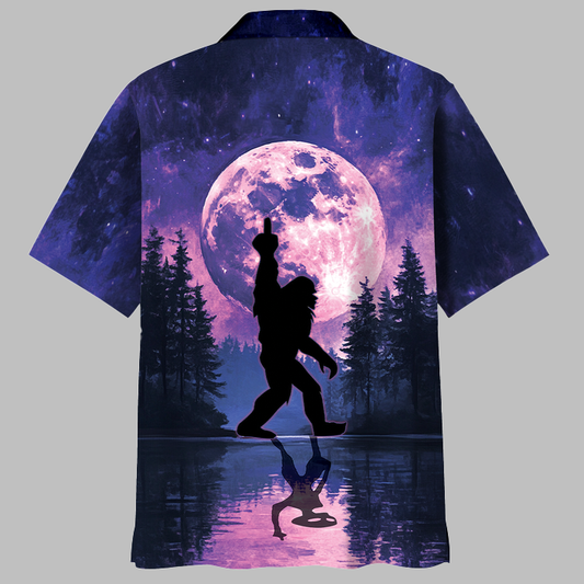 Bigfoot Alien Moonlight Hawaiian Shirt - Moonbestprint