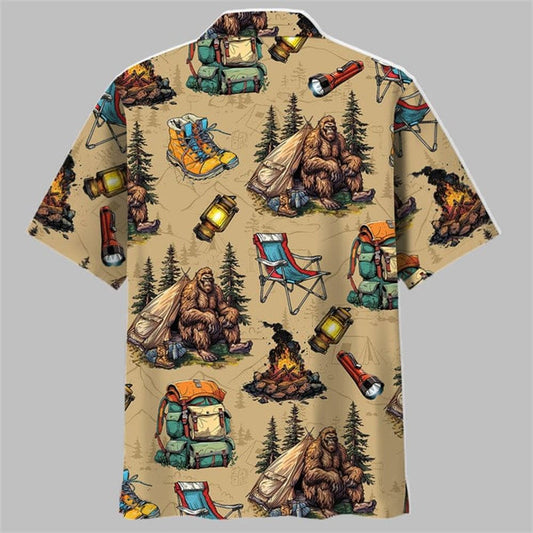 Bigfoot Camping Vintage Hawaiian Shirt - Moonbestprint