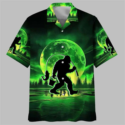 Bigfoot Night Hawaiian Shirt - Moonbestprint