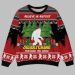 Bigfoot Squatching Through The Snow Ugly Christmas Sweater – Moonbestprint