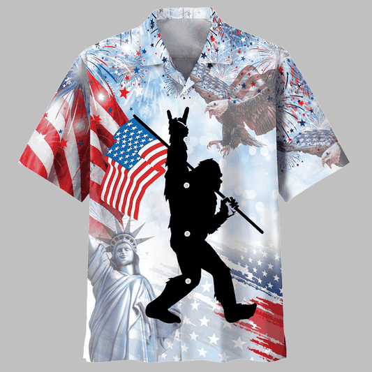 Bigfoot Usa Hawaiian Shirt - Moonbestprint