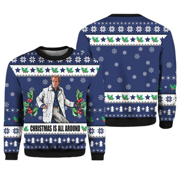 Billy Mack Christmas Is All Around Love Actually Ugly Sweater - Moonbestprint