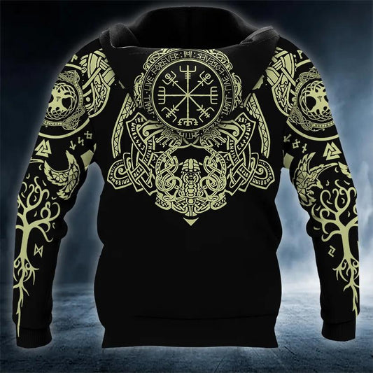 Black Dragons Viking Tattoo 3D Hoodie Moonbestprint