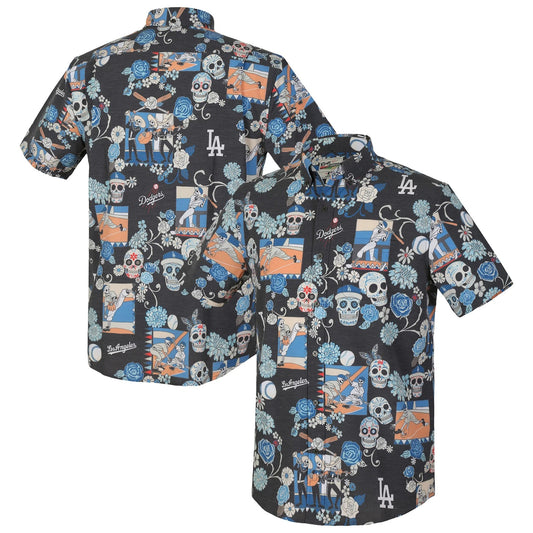 Black Los Angeles Dodgers Hawaiian Shirt - Moonbestprint