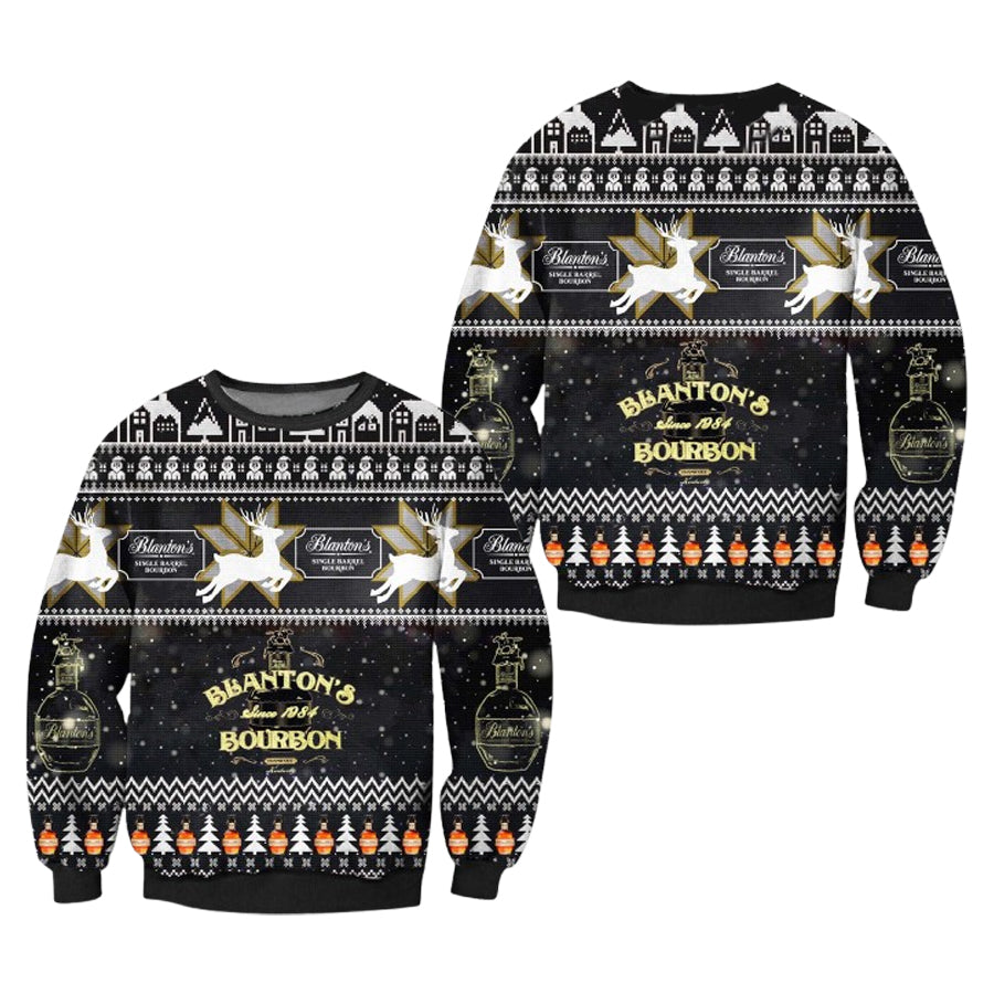 Blanton Bourbon Whisky Ugly Christmas Sweater – Moonbestprint
