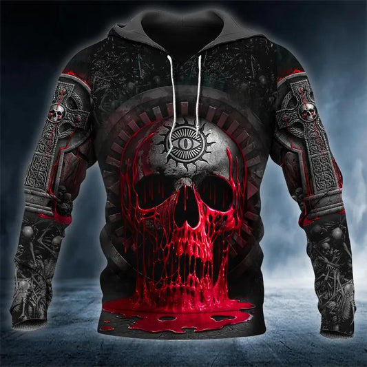 Bleeding Souls Black Skull 3D Hoodie Moonbestprint