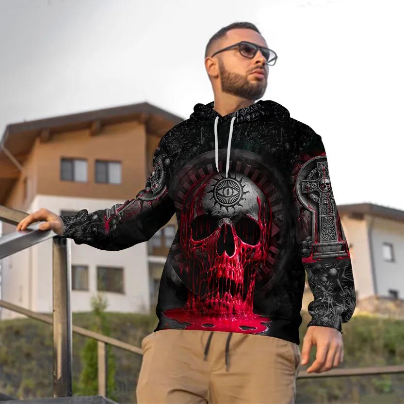 Bleeding Souls Black Skull 3D Hoodie Moonbestprint