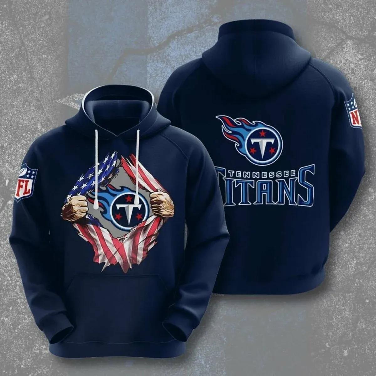 Blood Inside Me Heart Logo Tennessee Titans 3D Hoodie, NFL Hoodie Moonbestprint