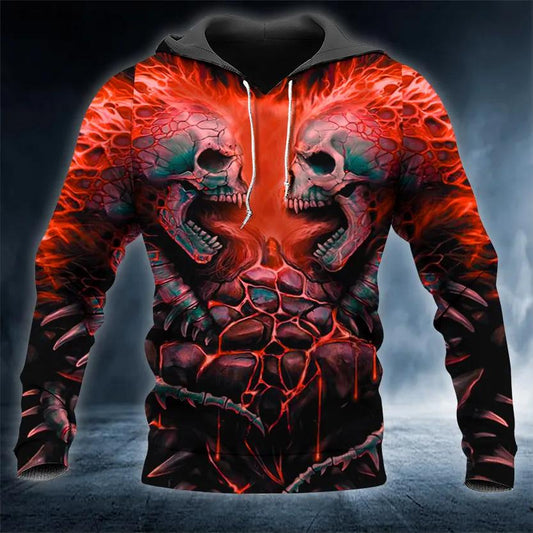 Bloodthirsty War Skull 3D Hoodie Moonbestprint
