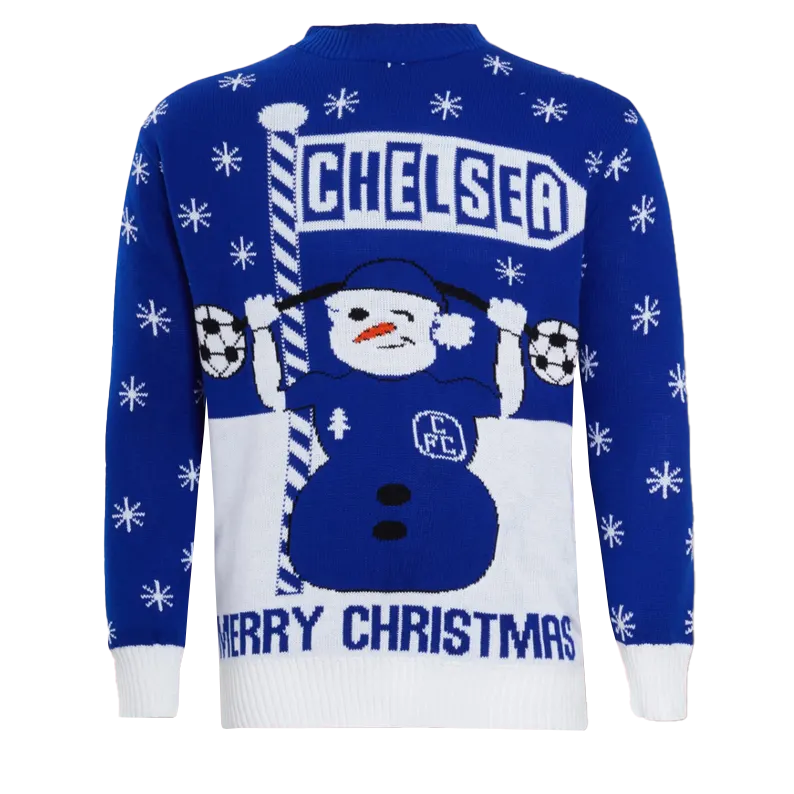 Blue Chelsea Snowman Ugly Christmas Sweater 2025 – Moonbestprint