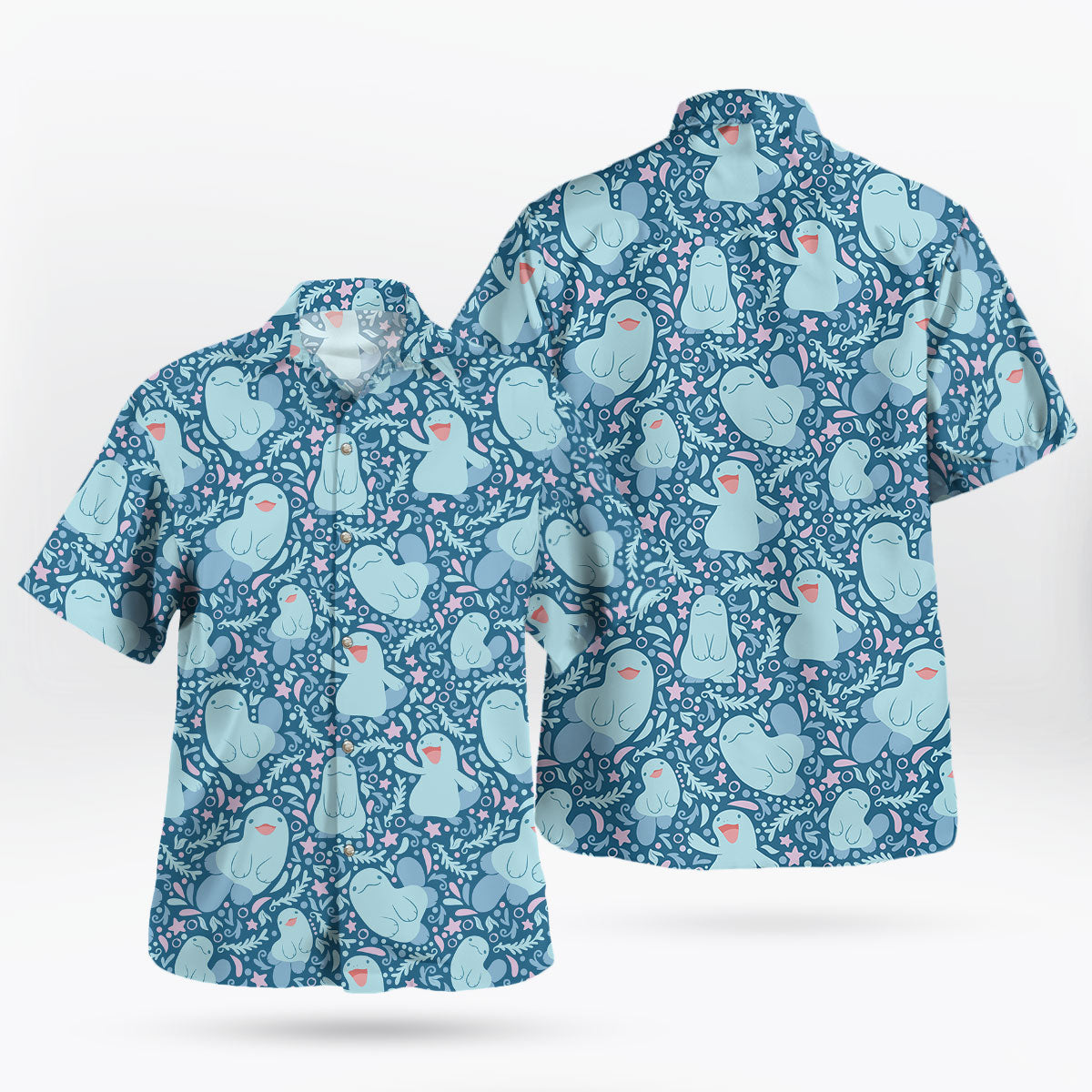 Blue Quagsire Ocean Pattern Pokémon Hawaiian Shirt – Moonbestprint