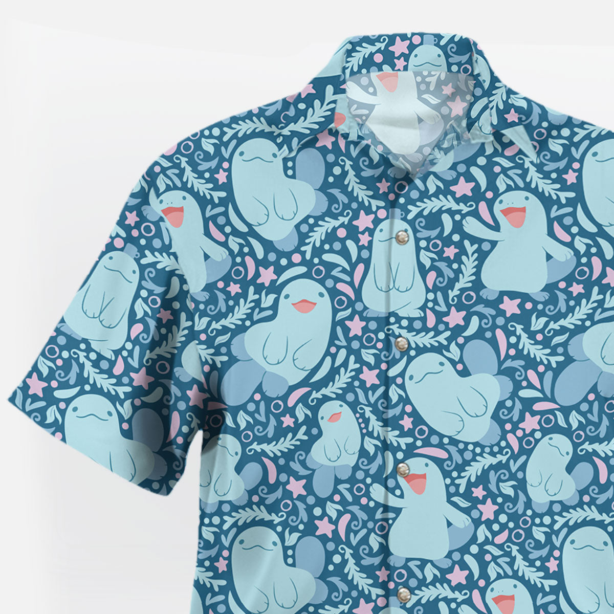 Blue Quagsire Ocean Pattern Pokémon Hawaiian Shirt – Moonbestprint