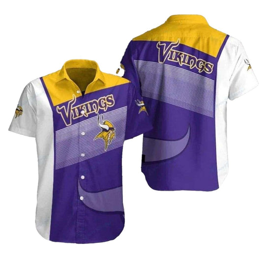 Bold Play White And Purple Minnesota Vikings Hawaiian Shirt - Moonbestprint