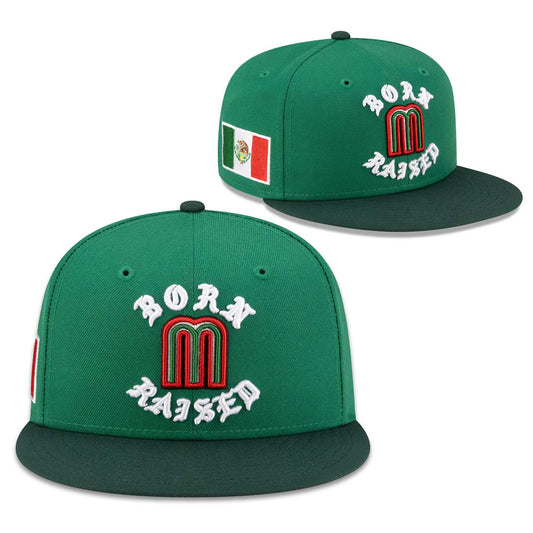 Born and Raised Mexico World Baseball Classic Hat -Moonbestprint