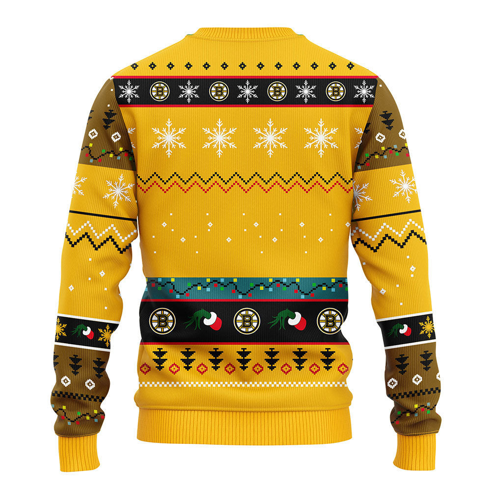 Boston Bruins 12 Grinch Xmas Day Ugly Christmas Sweater, Grinch Xmas Sweater Moonbestprint
